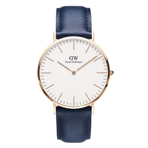 Daniel wellington 2024 blue leather strap